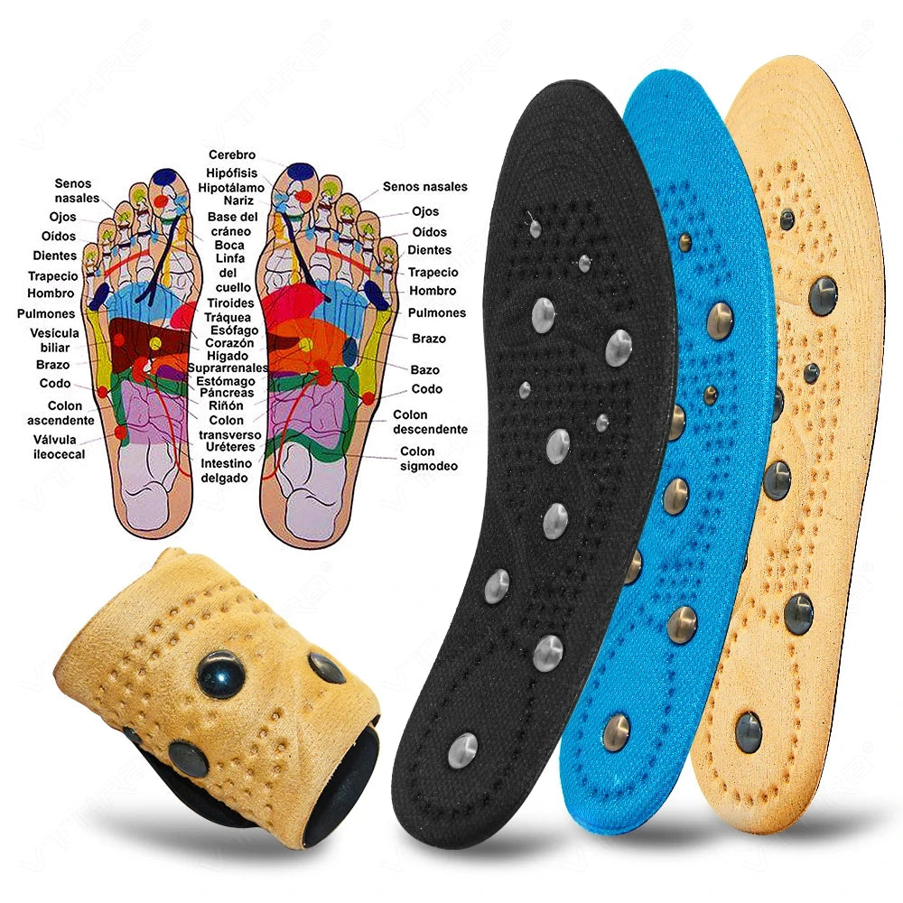 VTHRA Magnetic Therapy Foot Acupressure Insoles High-Quality Men Women Soft Sport Cushion Inserts Sweat-absorbing Deodorant Pads