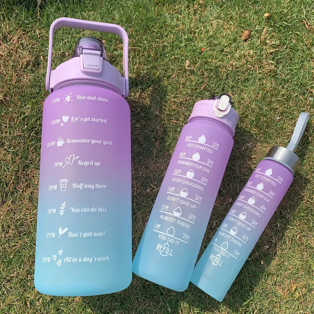 Water Bottle Motivational Drinking Bottle Sports Water Bottle With Time Marker Portable Reusable Plastic Cups Outdoor Travel Gym