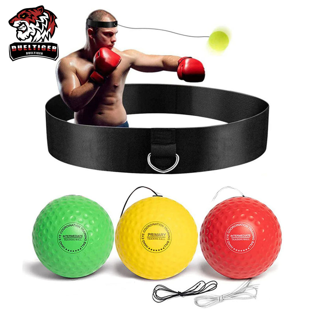 DUELTIGER Boxing Reflex Speed Ball Boxing Reflex MMA Sanda Training Hand Eye Reaction Thai Boxeo Fitness Equipment Gym PU Punch