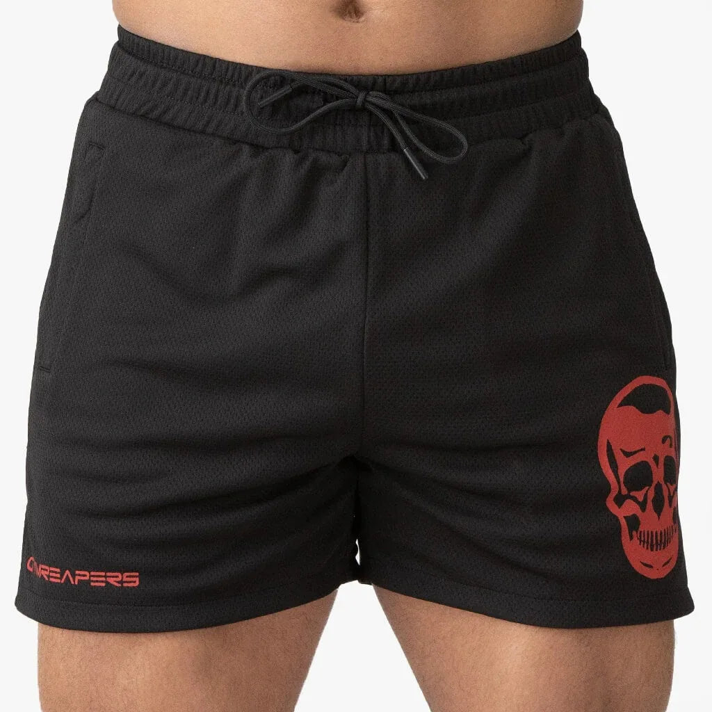 2024 New Muscle fitness quarter pants men's summer training mesh breathable athletic shorts