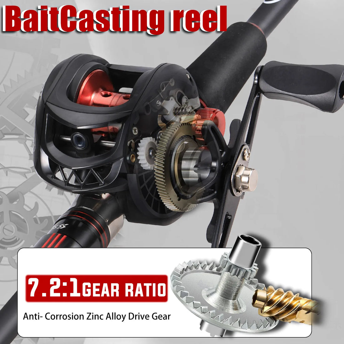 Sougayilang Fishing Rod Reel Combo 1.8~2.1m Carbon Fiber Casting Rod and 7.2:1 Gear Ratio Baitcasting Ree Max Drag 10kg for Bass