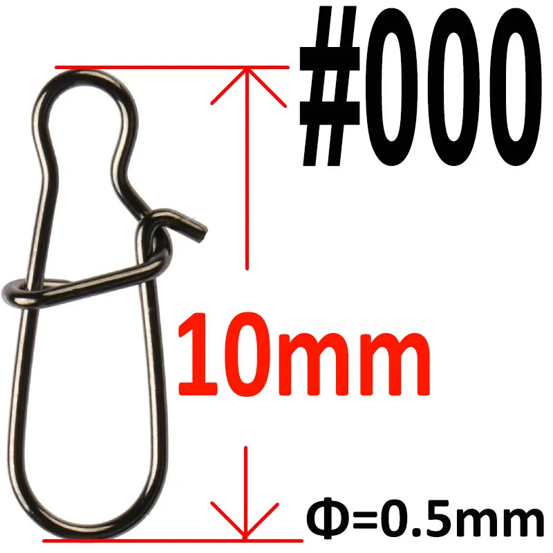 50 or 100 pcs Stainless Steel Fishing Snap Hooked Snap Pin Fastlock Clip Accessories Tackle for Barrel Swivel Lure hook