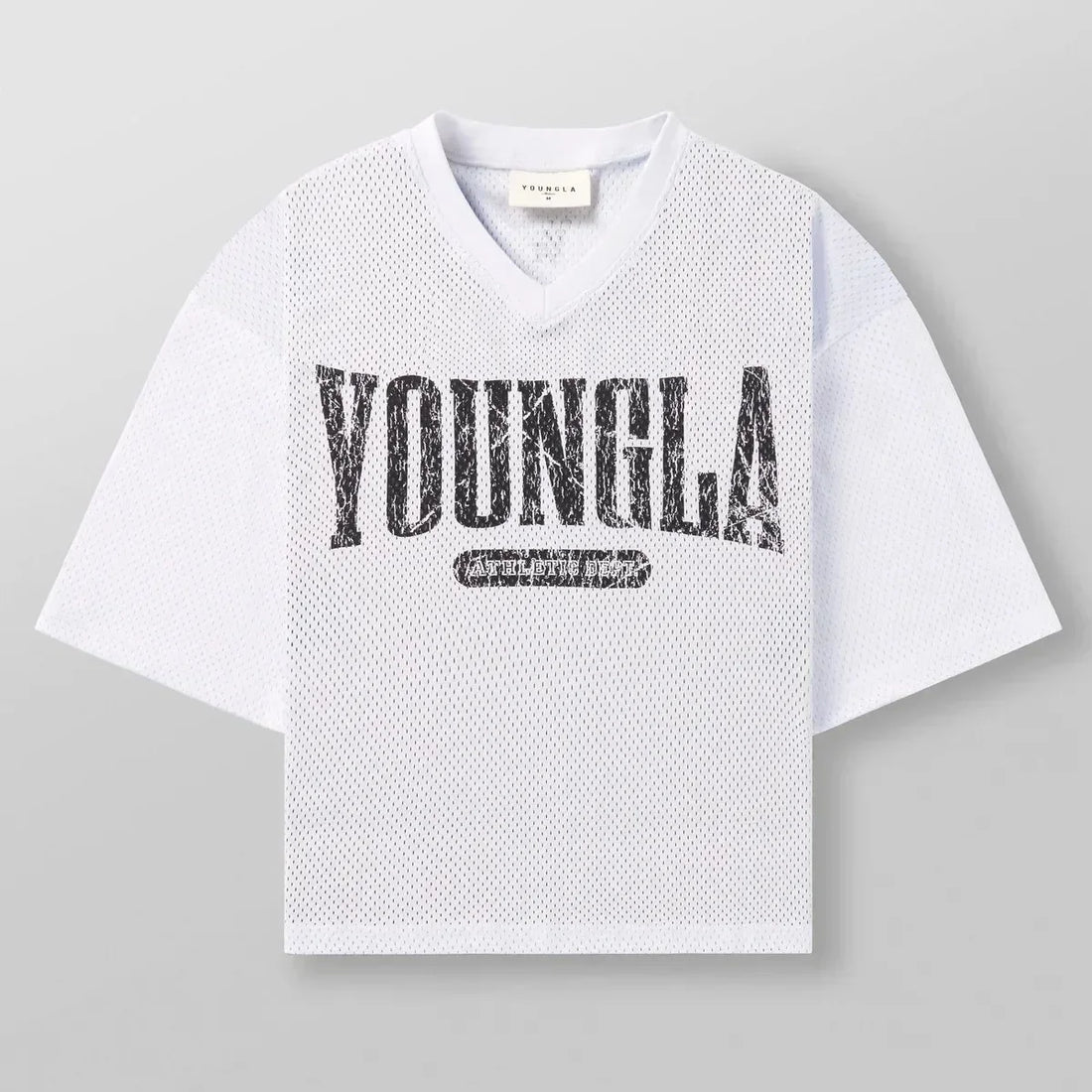 YOUNGLA American fashion brand oversized T-shirt Men's sports fitness quick drying breathable large mesh printed T-shirt