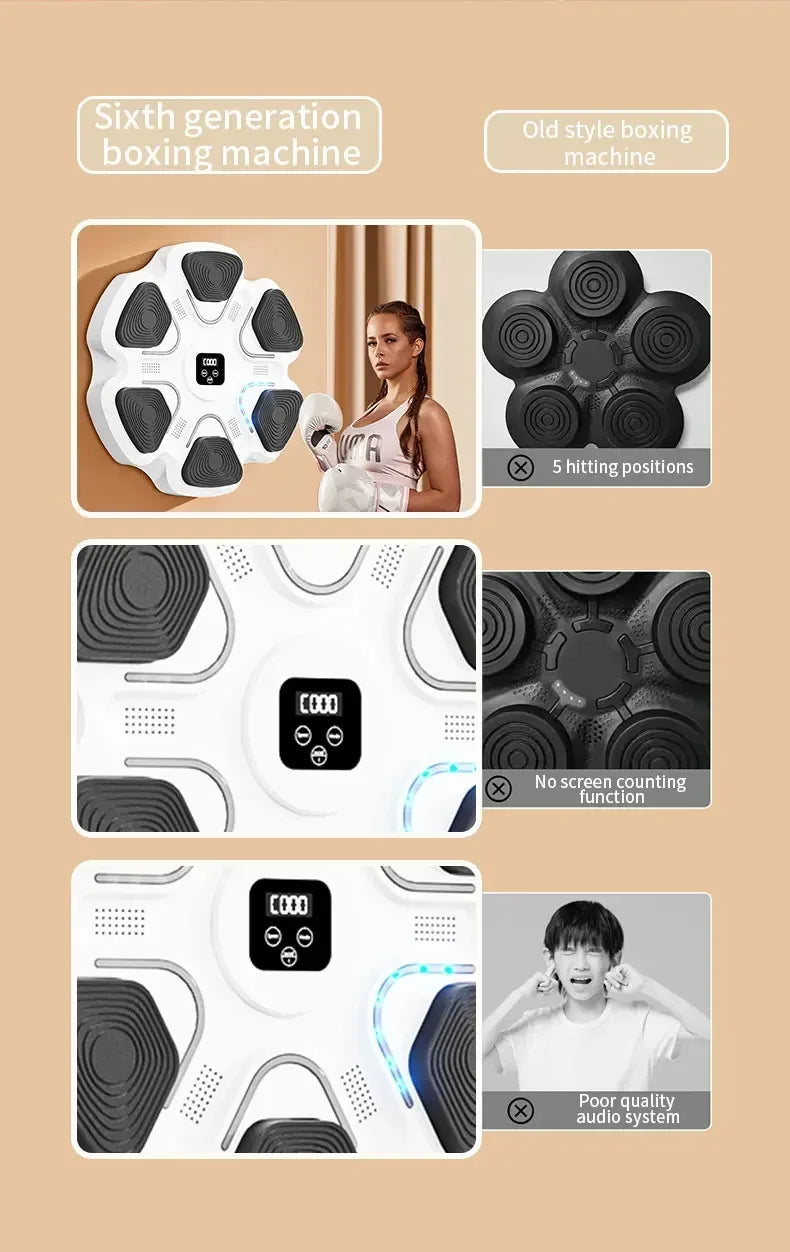 New Smart Music Boxing Machine Adult/Children Sports Fitness Boxing Trainer Home Exercise Response Training Boxing Wall Target