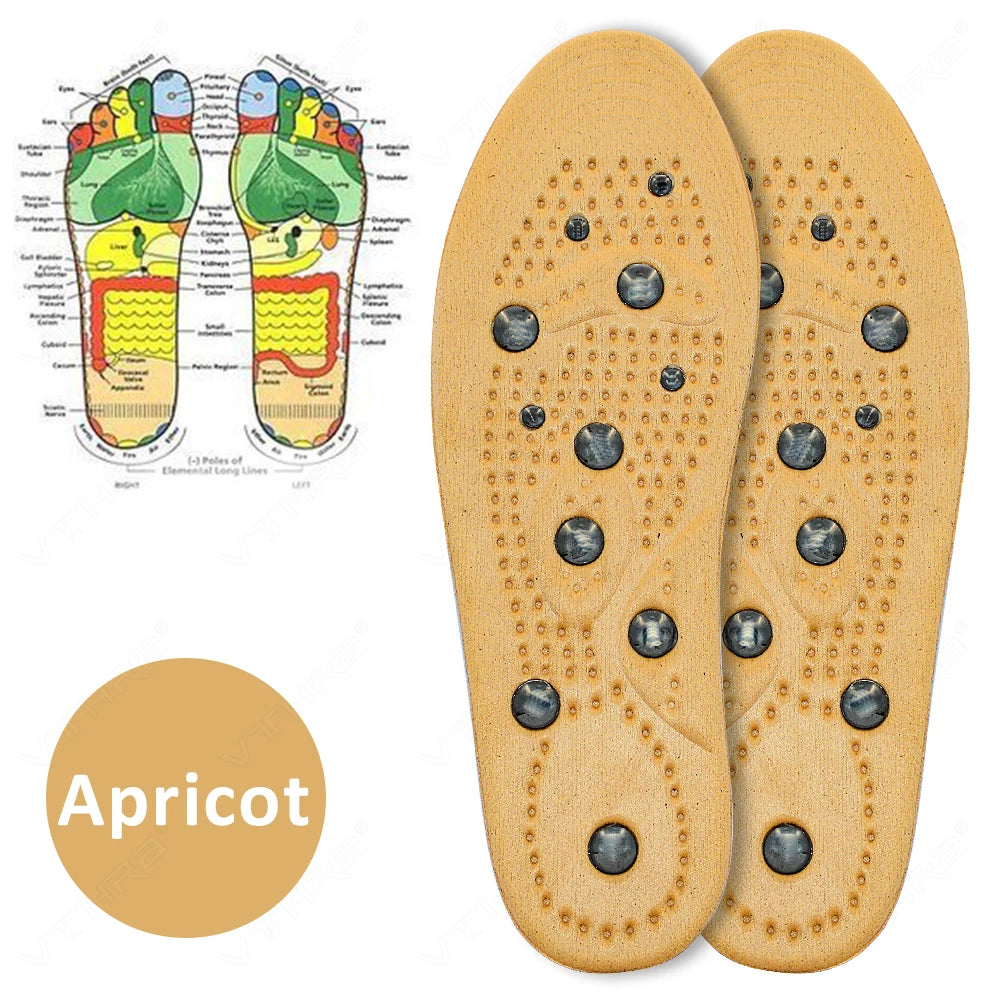 VTHRA Magnetic Therapy Foot Acupressure Insoles High-Quality Men Women Soft Sport Cushion Inserts Sweat-absorbing Deodorant Pads