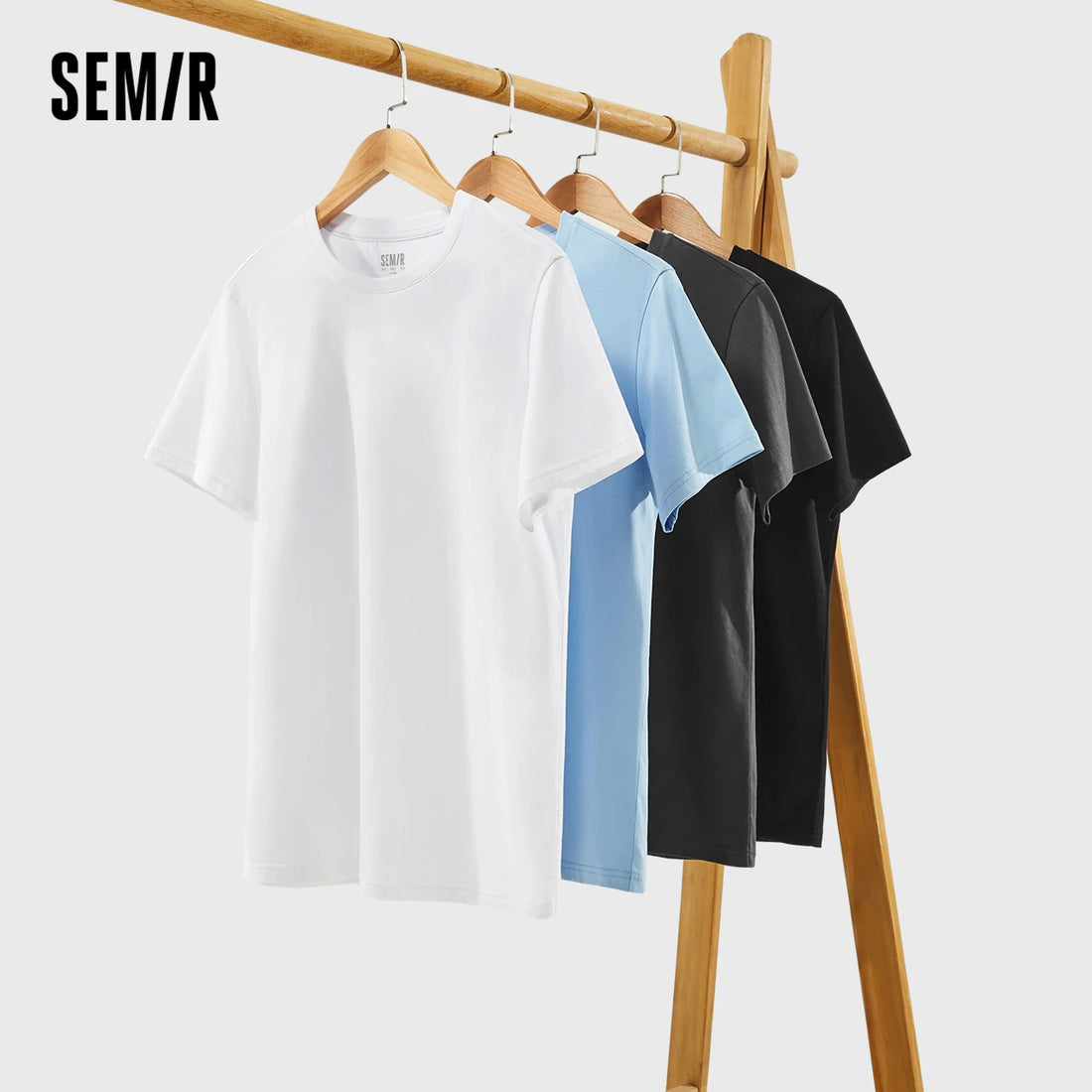 Semir Unisex T-shirt  Short Sleeve Men T-Shirt Cotton 2024 Summer New Man Clothing Is Thin And Versatile T Shirt Solid Color