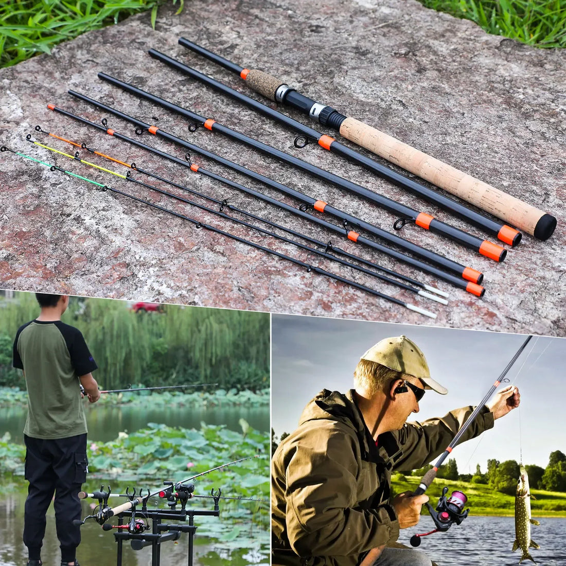 Sougayilang 3m L M H Power Spinning Feeder Fishing Rods and 3000 Series Spinning Fishing Reel with Fishing Line Full Kit Pesca