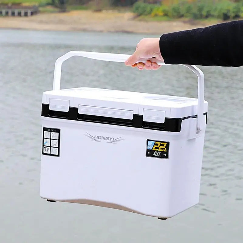 10-22L Fishing Cooler Box Fishing Live Bait Cooler Tackle Box Fish Lure Box Refrigeration Case Camping Heat Preservation Box