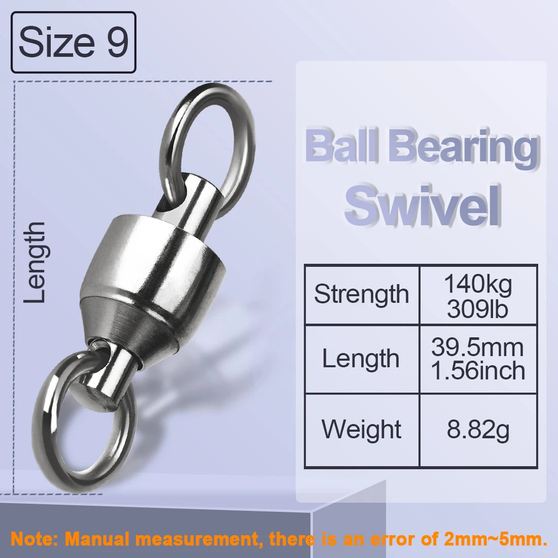 FishTrip Ball Bearing Swivels 10-100pcs Fishing Swivel Solid Welding Ring Stainless Steel Heavy Duty Saltwater Swivel Catfish