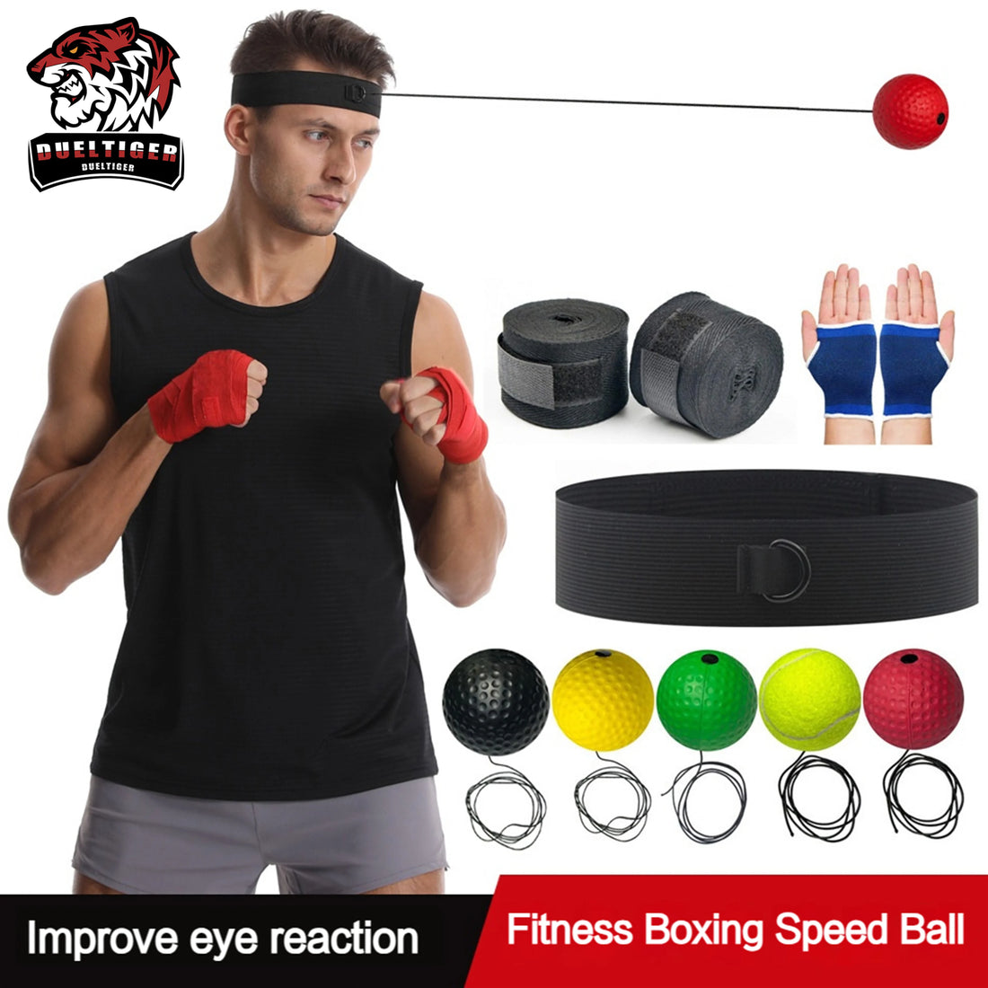 Boxing Speed Ball Head-mounted PU Punch Ball MMA Sanda Training Hand Eye Reaction Gym Sandbag Muay Thai Boxeo Fitness Equipment