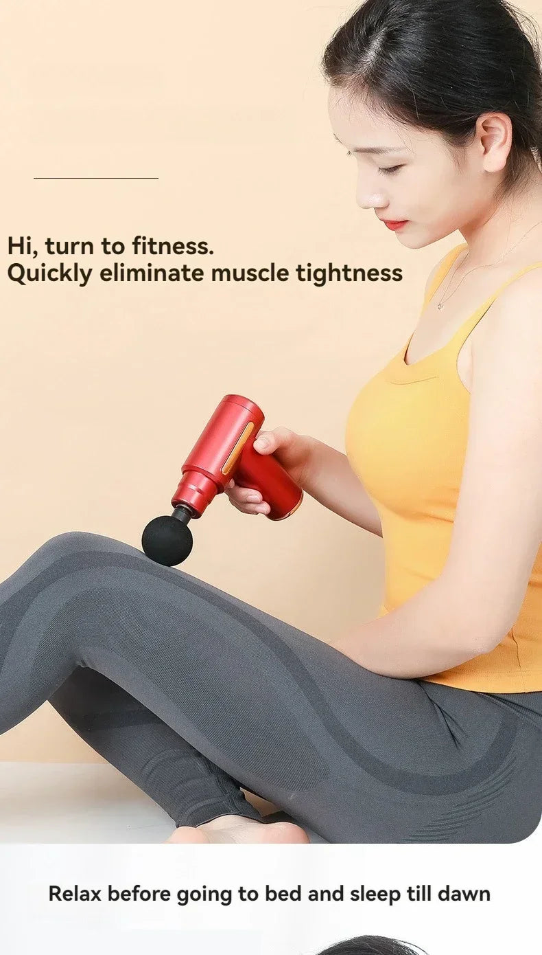 Mini Massage Gun Fascia Machine Muscle Relaxation Vibrating Gun Rod Massage Fitness Equipment Neck Grab Fascia Gun