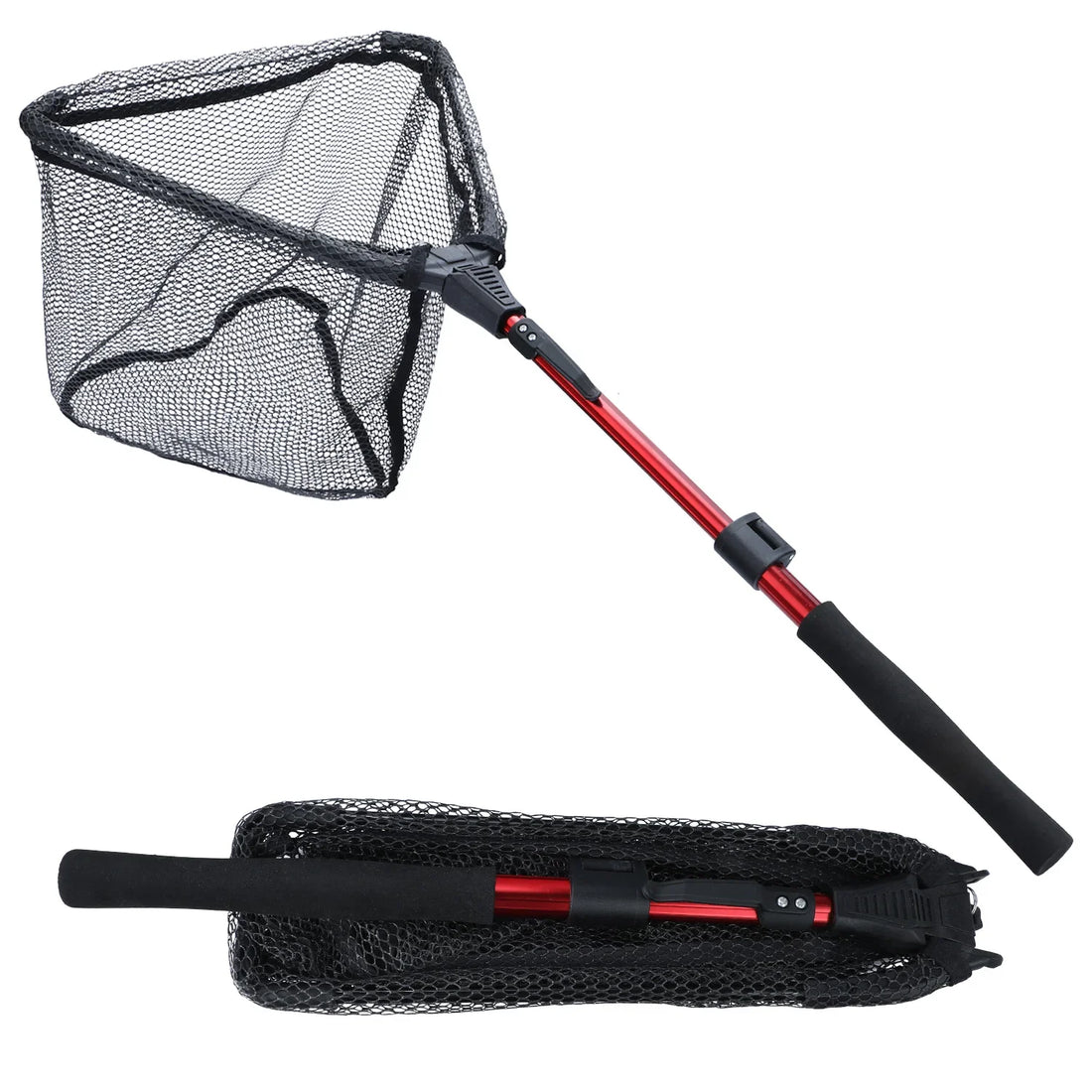 Sougayilang 65-112cm Folding Fishing Brail Net Telescopic Fishing Landing Net Scoop Net