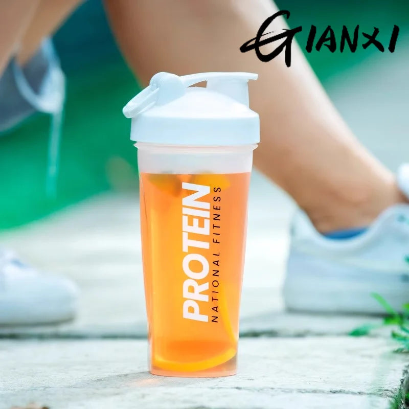 GIANXI Shaker Bottles Gym Sports Protein Powder Mixing Bottle Outdoor Portable Leak Proof Plastic Cup Drinkware