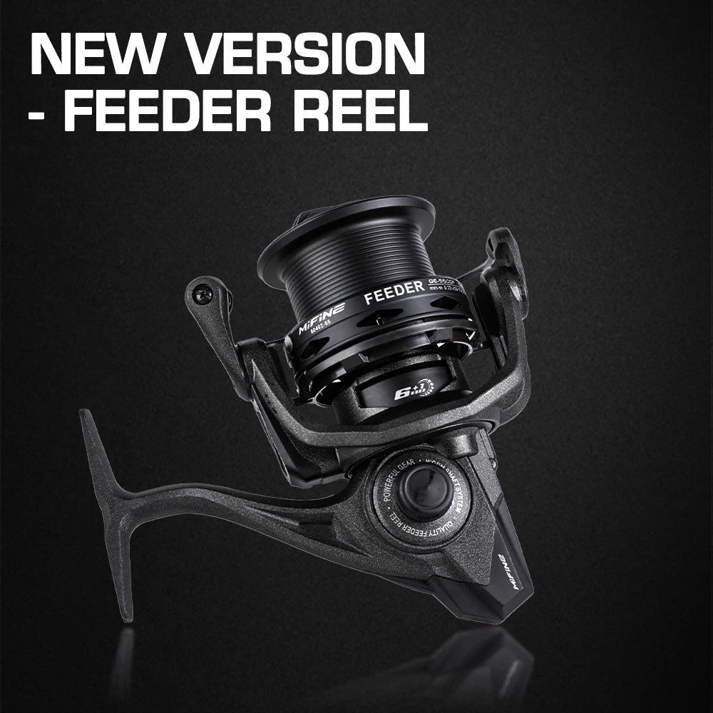 MIFINE FEEDER GORGEOUS Fishing Reel 4500 5500 10KG Max Drag Coil Professional 6+1BB Worm Shaft System Spinning Feeder Reel