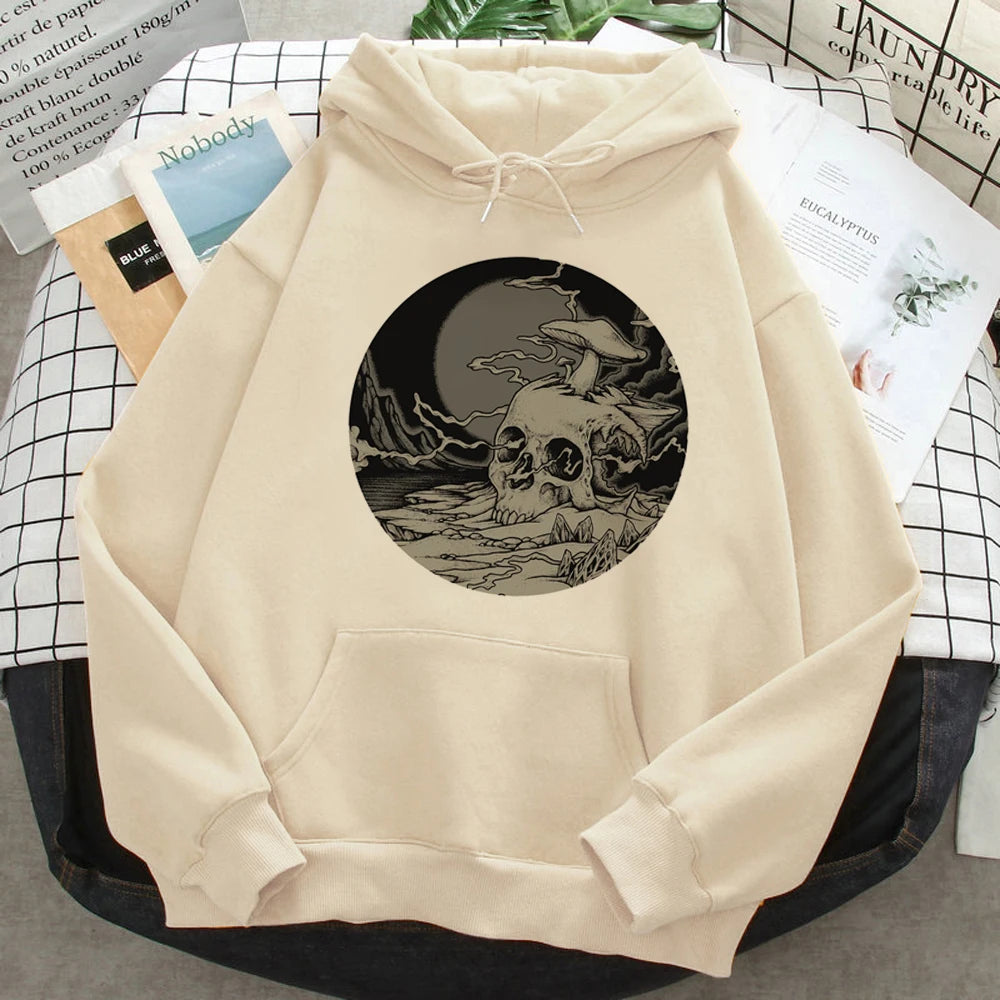 Skull hoodies women streetwear 2023 90s clothing sweatshirts female 90s Hooded Shirt