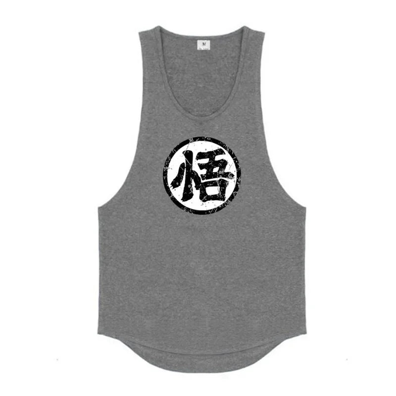 New Mens Dragon Ball Clothing Muscle Fitness Casual Singlets Gym Workout Korean Sleeveless Tank Top Fashion Running Undershirt