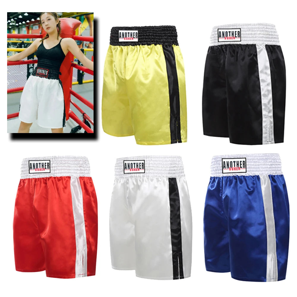 Muay Thai Fight Shorts Unisex Kick Boxing Pants Women Men Kids MMA Training Shorts Competition Game Sanda Grappling Clothes