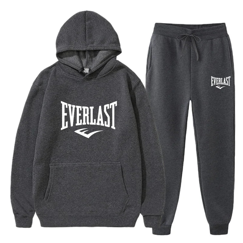 Fashion EVERLAST Tracksuit For Men Hoodie Fitness Gym Clothing Men Running Set Sportswear Jogger Men'S Tracksuit Winter Suit