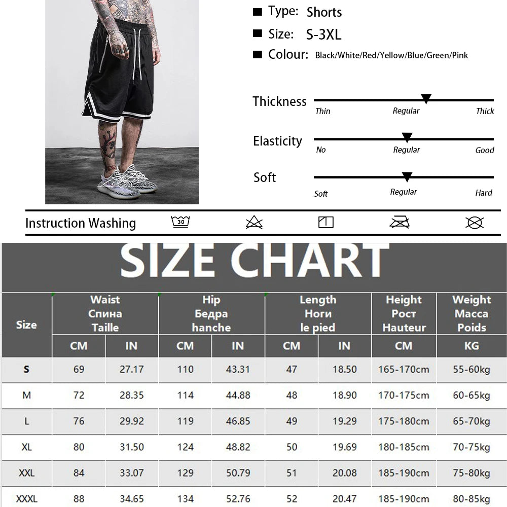 Men's Sports Basketball Shorts Mesh Quick Dry Gym Shorts for Summer Fitness Joggers Casual Breathable Short Pants Scanties