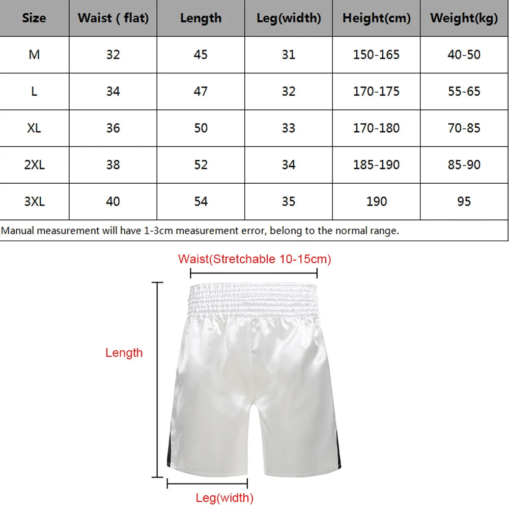 Muay Thai Fight Shorts Unisex Kick Boxing Pants Women Men Kids MMA Training Shorts Competition Game Sanda Grappling Clothes