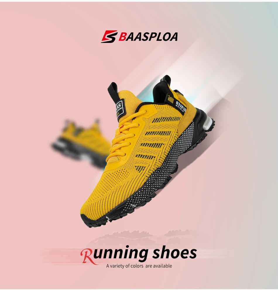 Baasploa 2022 New Male Sneakers Shoes Breathable Mesh Men Running Shoes Outdoor Grass  Walking Gym Shoes For Men Plus size 41-50