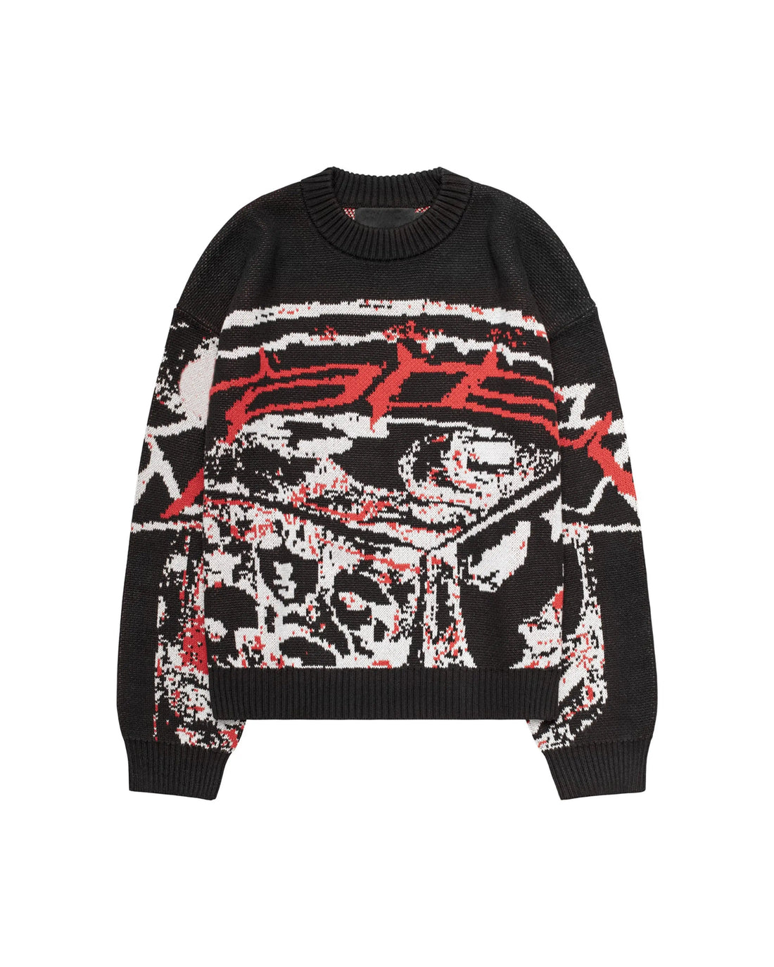 New Hip Hop Streetwear Knitted Sweater men Gothic portrait Print Pullover autumn Harajuku Cotton sweater women Oversized Sweater