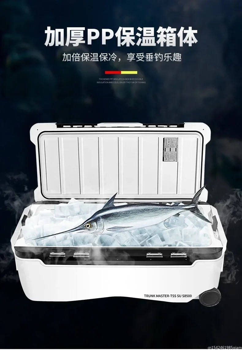 10L 18L 28L 32L 36L 70L 85L Sea Fishing Solar Fishing Ice Box With Wheel Shrimp Box Cooler Fishing Box Refrigerator Incubator