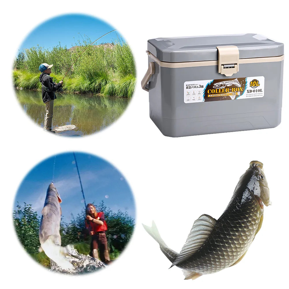 Live Fish Container Camping Cooler Box 10L Fish Protection Bucket Car Ice Bucket Live Fish Box for Outdoor Fishing