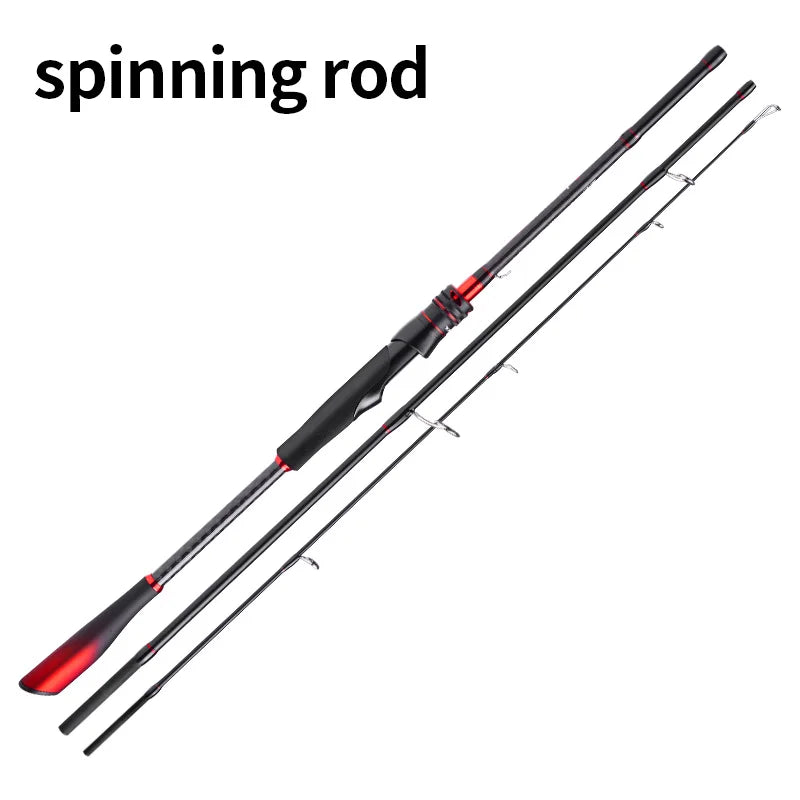 LINNHUE Fishing Rod 1.8m 2.1m 2.4m 3sections 66-86cm Spinning Rod Carbon Fiber Fishing Lure Rod Pesca Baitcasting Rod Fishing