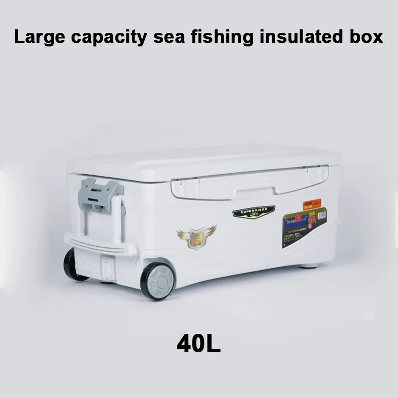 Large Capacity Fishing Cooler Box with Wheels,Ultra Light Insulated Ice Chest for Live Shrimp,Sea Fishing,and Outdoor Adventures