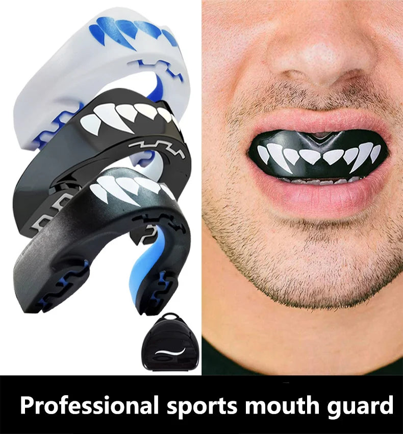 Mouth Guard Sports- Teeth 3D Technology Double Layer Boxing Mouth Guard Perfect Fit Adults with Case - Boil & Bite Mouth