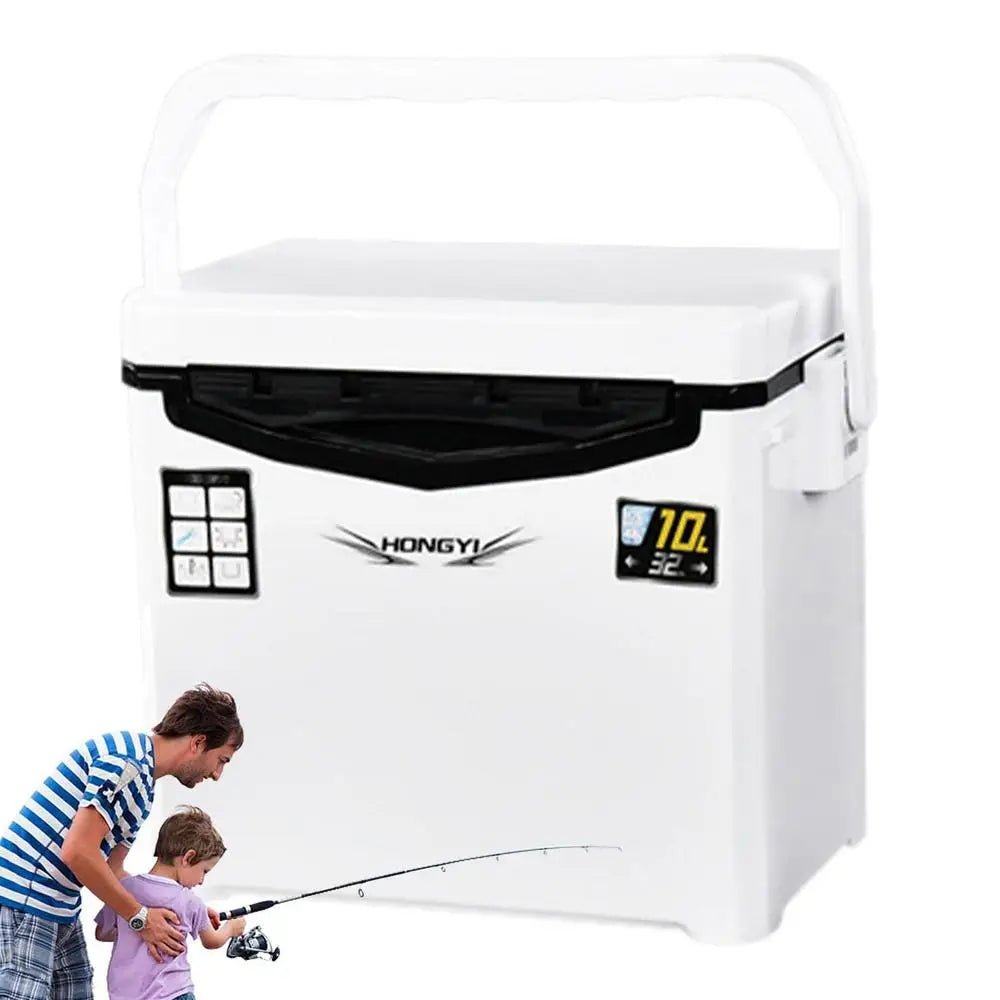 10L Fishing Cooler Box Outdoor Ice Box for Hiking Fishing Tackle Box Camping Cooler Container Refrigeration Case Organizer