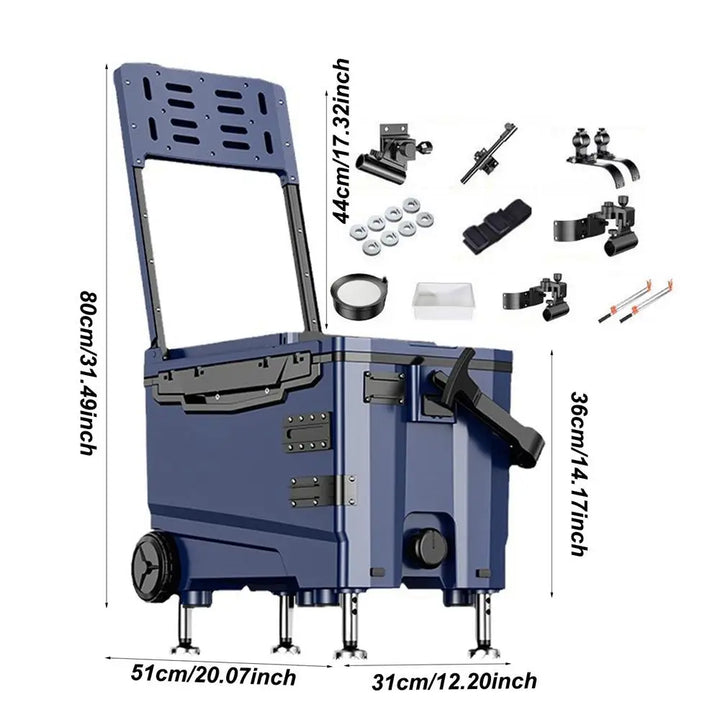 Fishing Tackle Box 32L Fishing Cooler Box Multifunctional Adjustable Fishing Organizer Plastic Handle Fishing Box for hiking