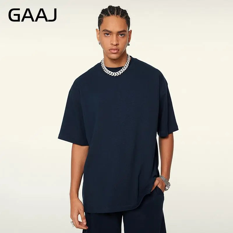 100 HeavyWeight Cotton T shirt Men Women,Short Sleeve Hip Hop Tops,Solid Oversized Tee Shirts,Plain Fashion Clothes 8.8oz 250gsm