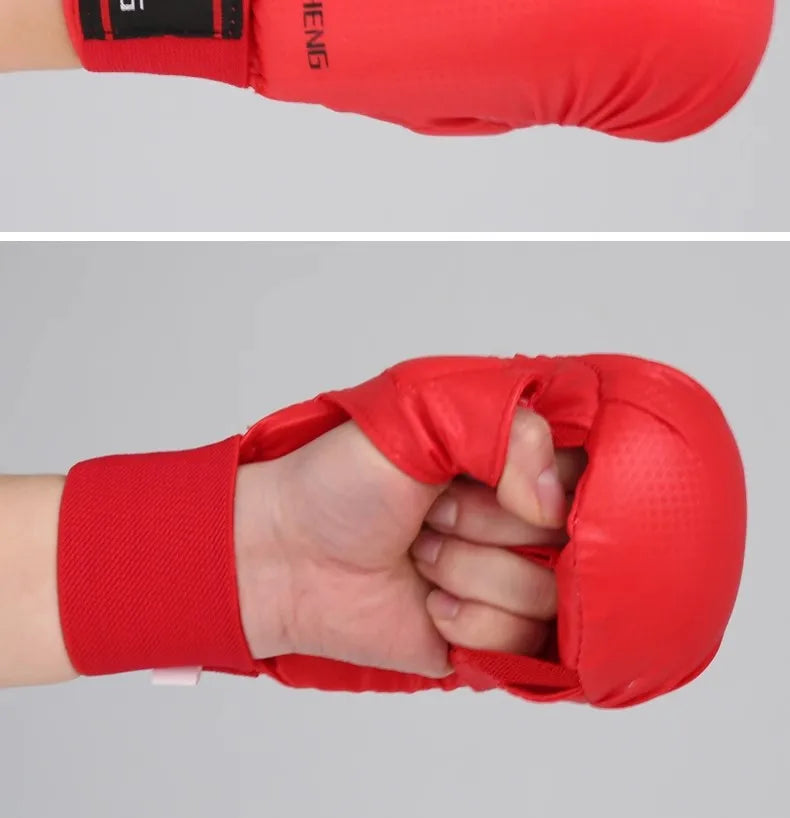 Adults Kids Karate Gloves Children Hands Protector Pads Boxing Gloves Taekwond Kickboxing Muay Thai Sanda MMA Training Equipment