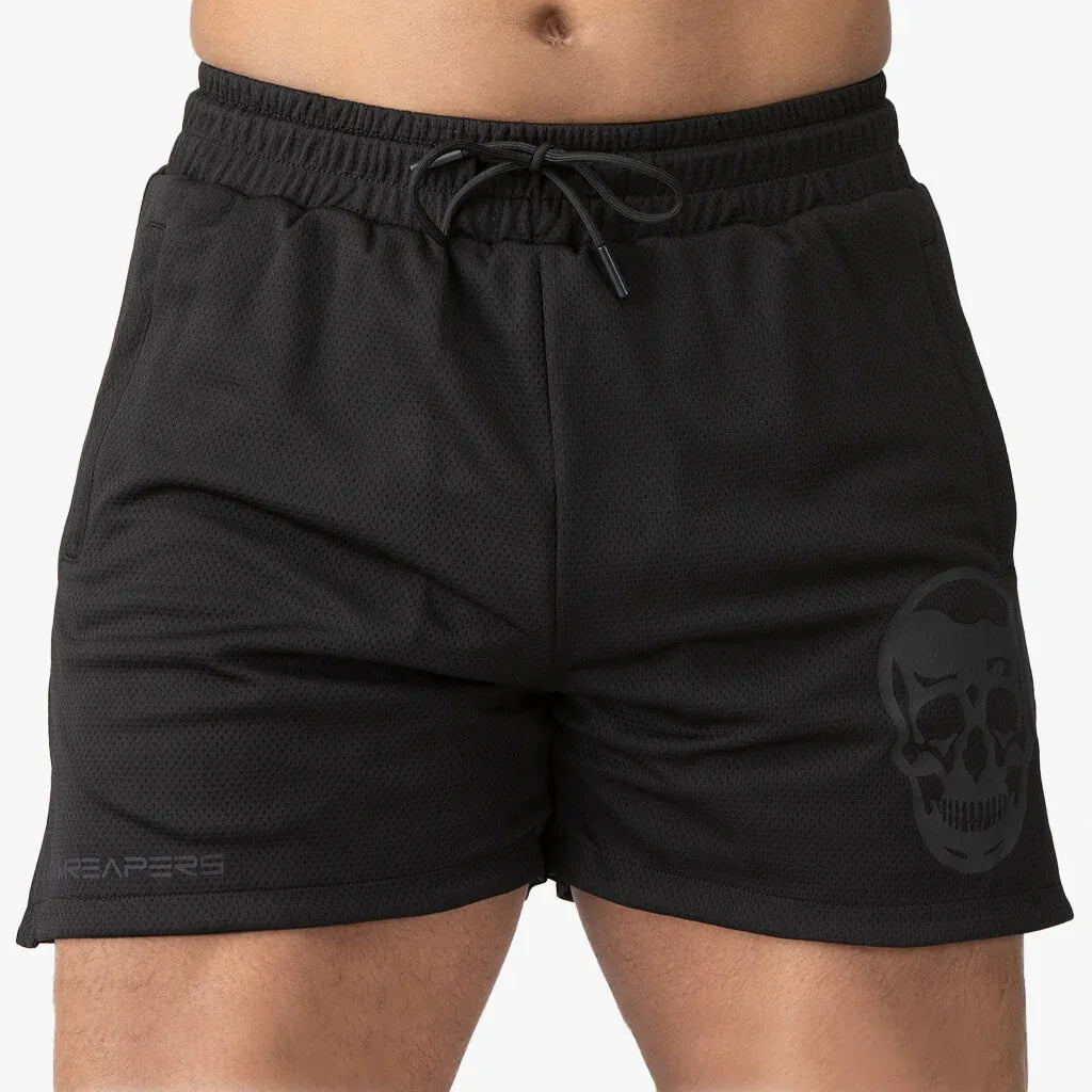 2024 New Muscle fitness quarter pants men's summer training mesh breathable athletic shorts