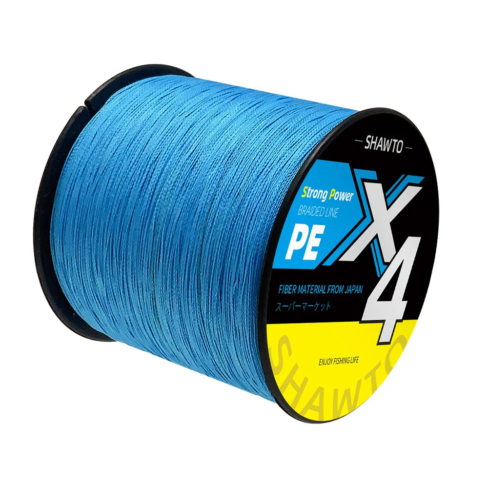 Shawto X4 Strong 1000M 4 Strand Weaves PE Braided Fishing Line Multifilament 4 Braid Wire 12LB 18LB 28LB 40LB 80LB Carp Line