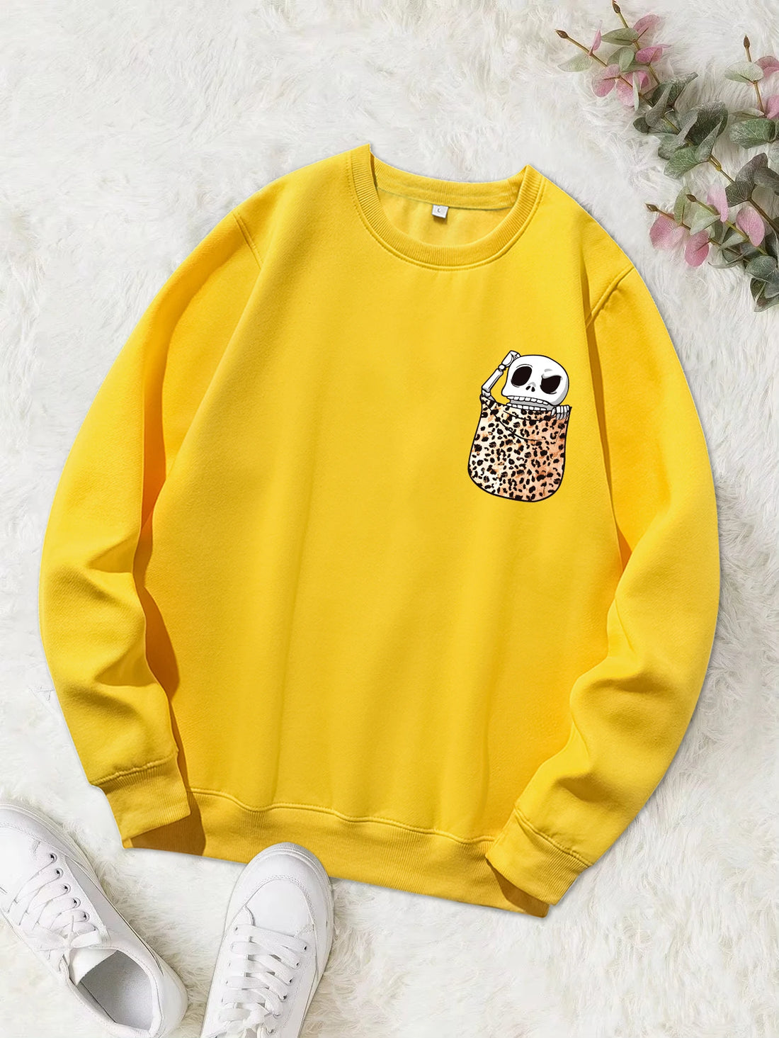 A Skull In The Pocket Funny Print Female Sweatshirt Harajuku All-Match Hoody Fashion S-Xxl Hoodies Vintage Casual Top Women