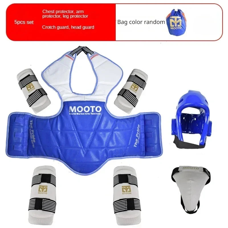 Taekwondo Protective Gear Combat Actual Combat Equipment Full Set Protective Gear Training Set Thicken Competition Martial Arts