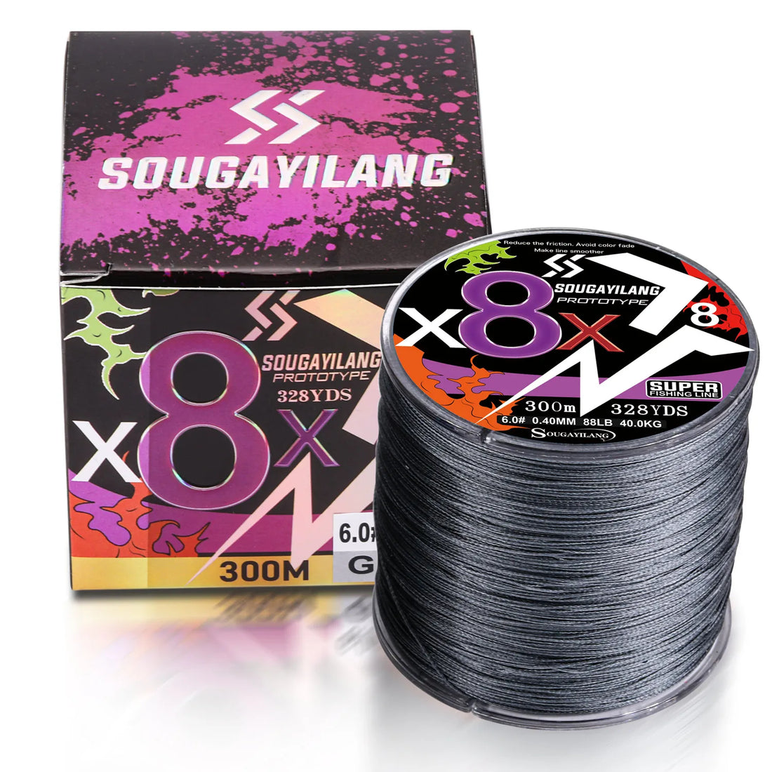 Sougayilang 8 Strands Braided Fishing Line 100M 300M Multifilament Carp Fishing Multifunction PE Fishing Line for 22-88LB Pesca