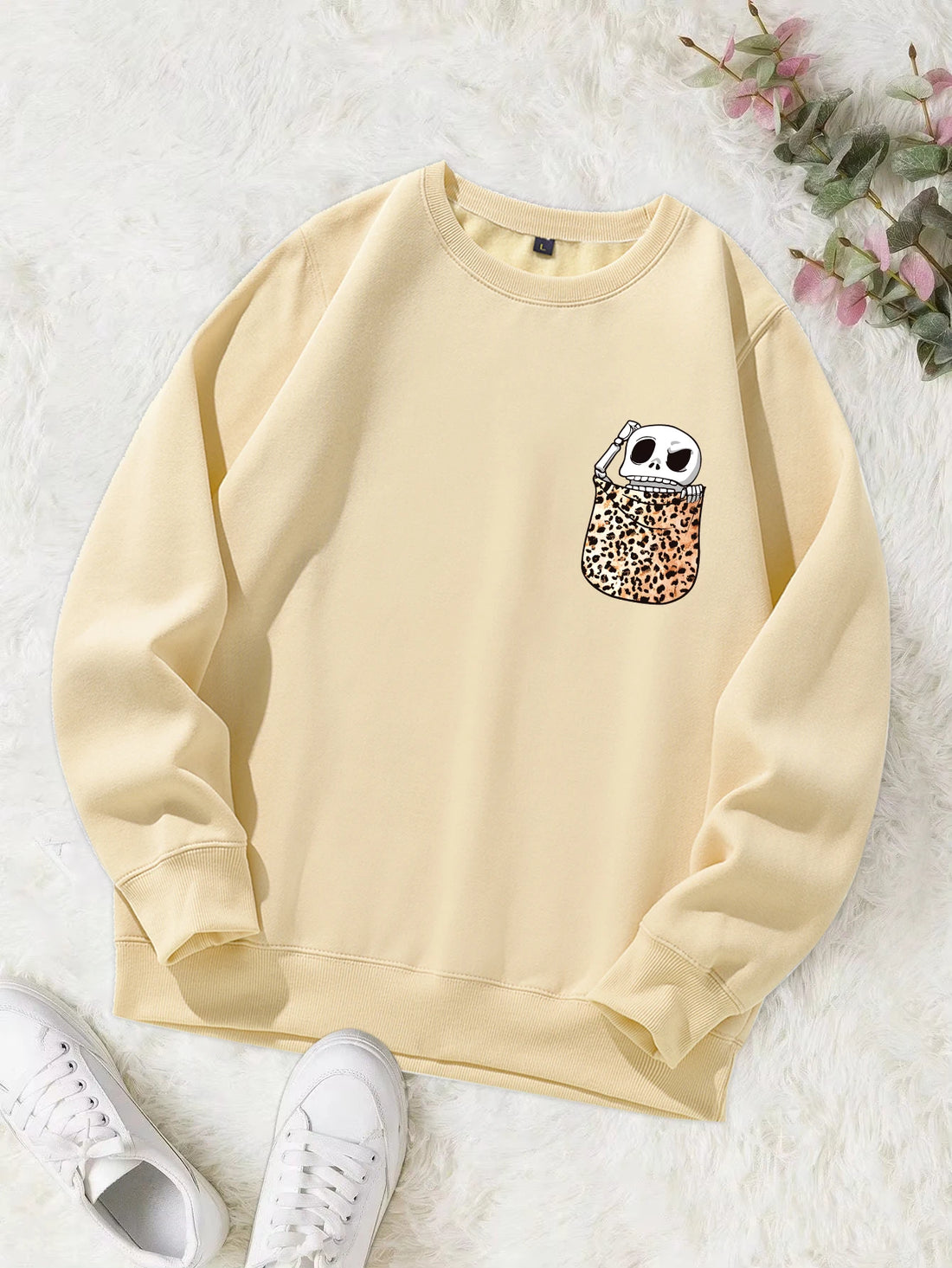 A Skull In The Pocket Funny Print Female Sweatshirt Harajuku All-Match Hoody Fashion S-Xxl Hoodies Vintage Casual Top Women