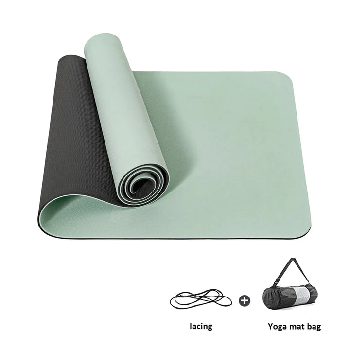 Yoga mat 1/3 inch super thick yoga mat double-sided non-slip, professional TPE yoga mat, suitable for yoga, Pilates and floor ex