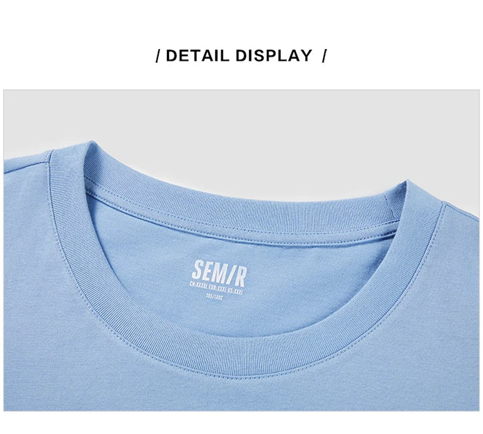 Semir Unisex T-shirt  Short Sleeve Men T-Shirt Cotton 2024 Summer New Man Clothing Is Thin And Versatile T Shirt Solid Color