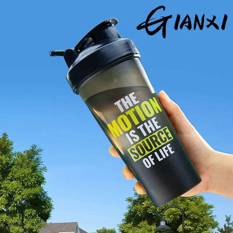 GIANXI Shaker Bottles Gym Sports Protein Powder Mixing Bottle Outdoor Portable Leak Proof Plastic Cup Drinkware