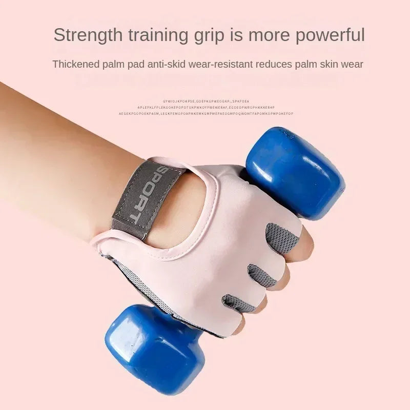 1 Pair Gym Body Building Training Fitness Gloves Sports Weight Lifting Exercise Slip-Resistant Gloves for Women Men Yoga Gloves