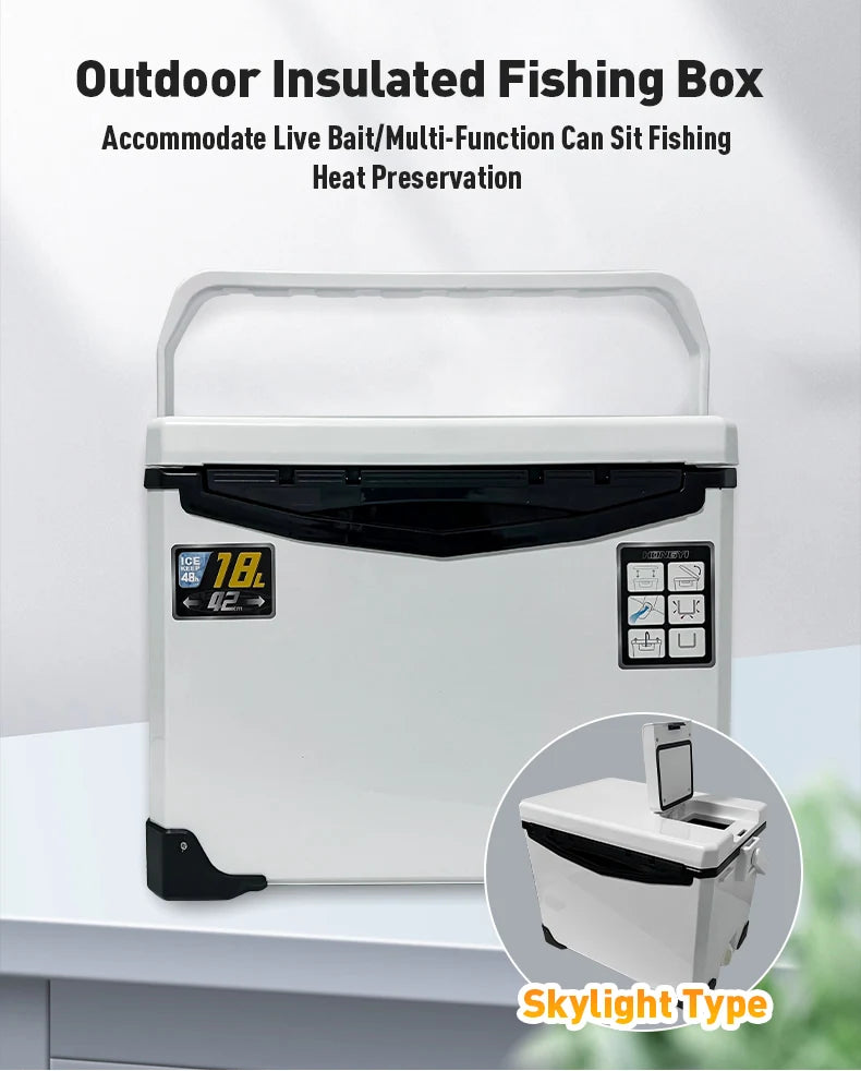 10L 18L 22L 32L 48L Fishing Cooler Box Tackle Box Outdoor Tank Case Gear Tools Fish Storage Sea Fishing With Portable Air Holes