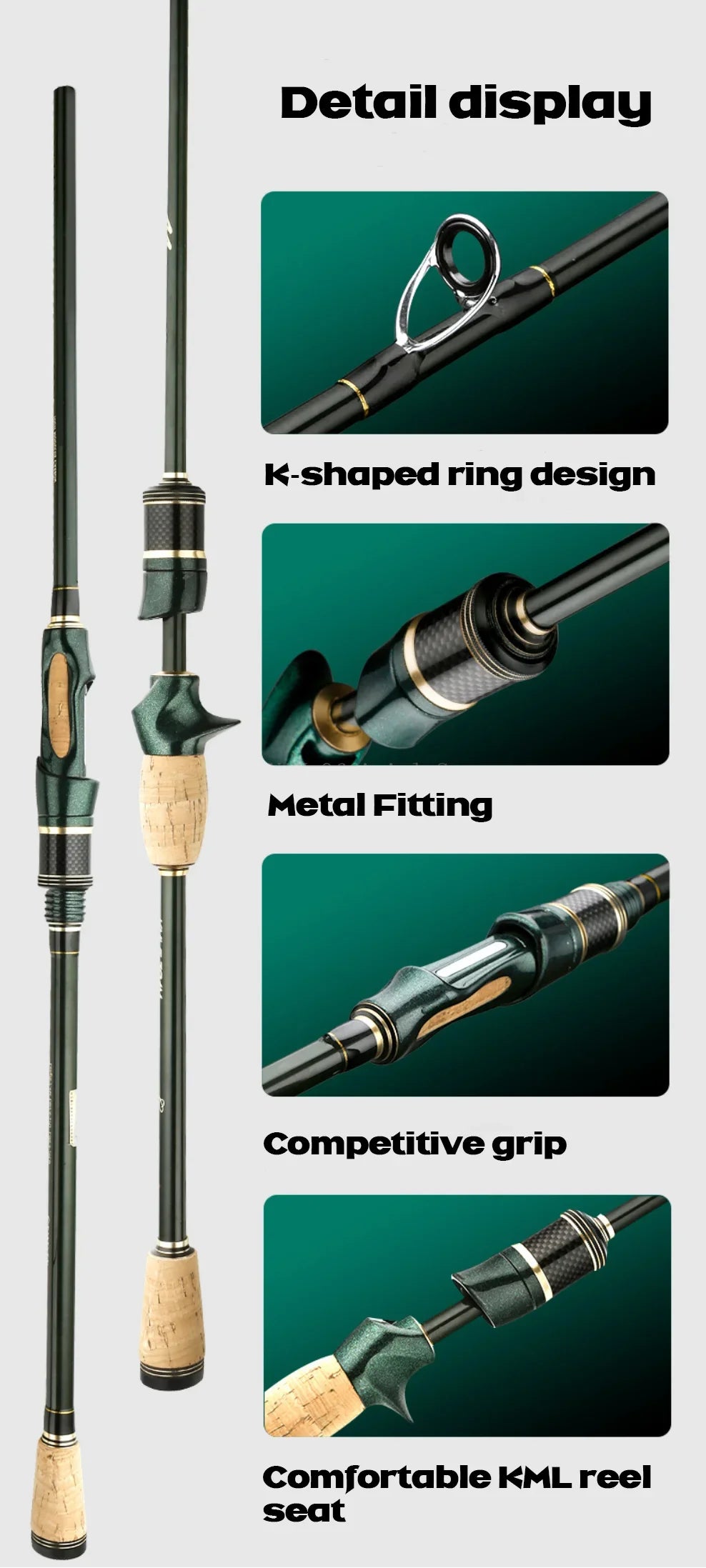 1.8m/2.1m/2.4m Spinning Casting Carbon Fishing Rod 4-5 Sections Portable Travel Rod Spinning Fishing Rods Fishing Tackle