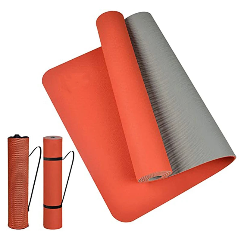 Thick two-color, non-slippery TPE yoga mat, high quality movement for fitness fitness in the home of the tasteless Pad180 * 57cm