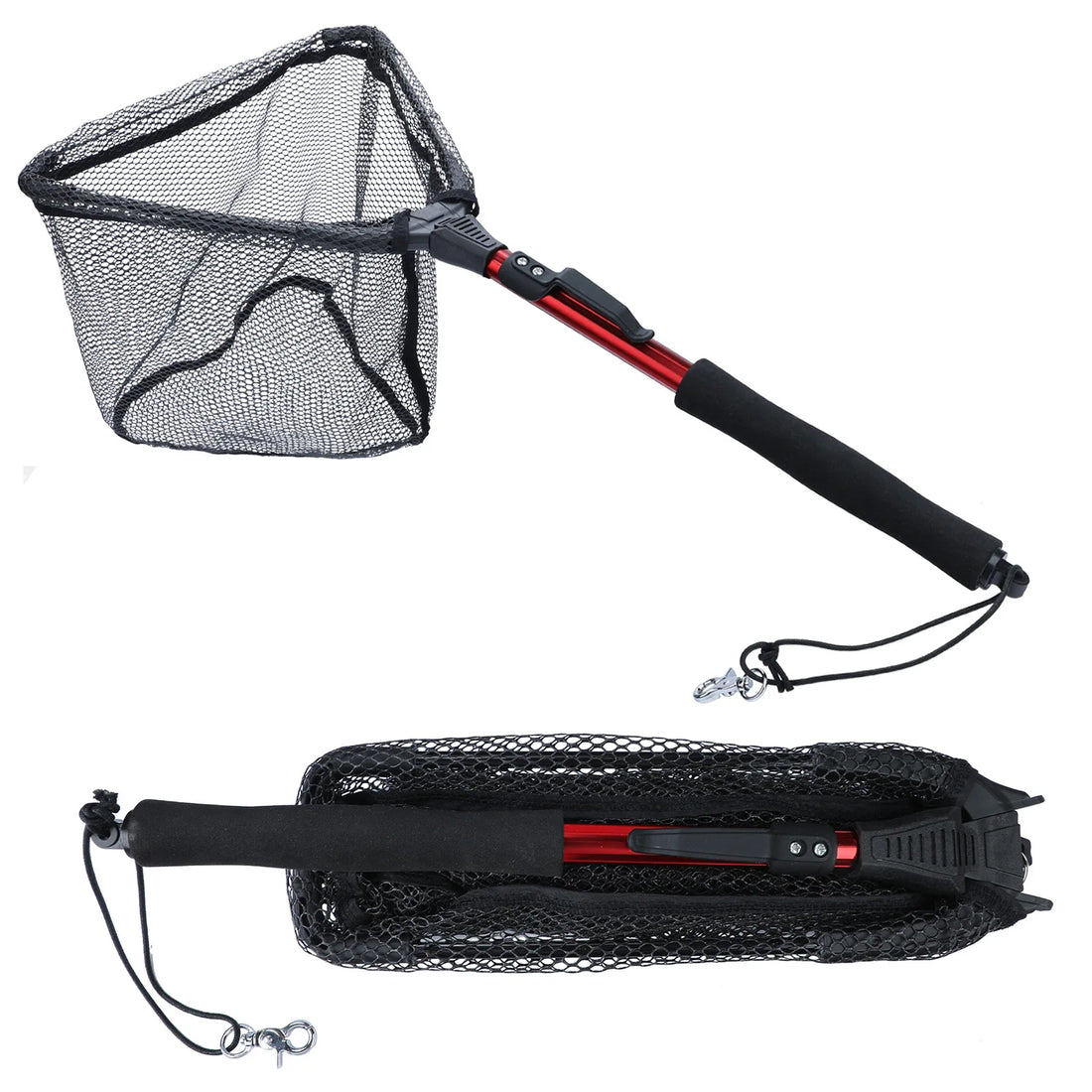 Sougayilang Fishing Tool Net Fishing trackle 75/95/115cm Portable Retractable Folding Fishing Net for Bass Carp Trout Fishing