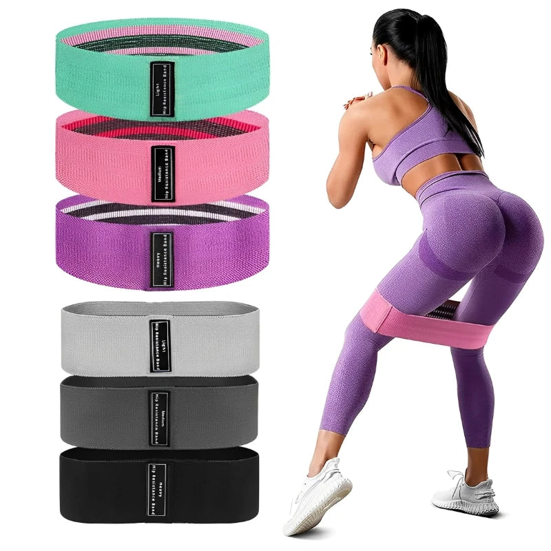 3Pcs Fabric Resistance Hip Booty Bands Glute Thigh Elastic Workout Squat Circle Stretch Fitness Strips Loops Yoga Gym Equipment